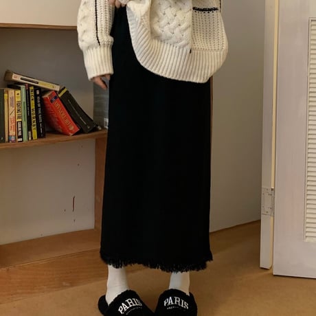 Tassel Knit Straight Skirt｜タッセルデザインニットストレートスカート（4color）　HD1016