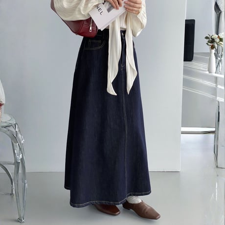 natural denim flare skirt｜ナチュラルデニムフレアスカート　HD1024