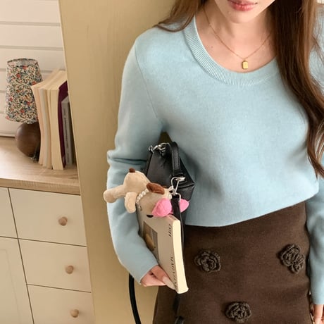 Soft Fleece U-Neck Knit｜ソフトフリースUネックスリムニット（6color）　HB1010