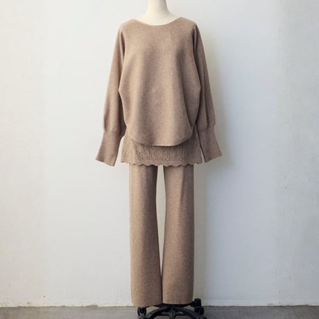 Layer Knit Set｜レイヤード風ニットセットアップ（3color）　HF1009