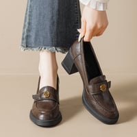 Camellia Heel Loafers｜カメリアモチーフヒールローファー（2collar）　HG1027