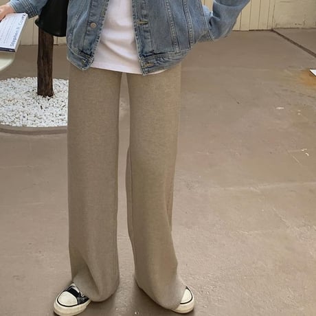 Knit Wide Leg Pants｜ツイストラインニットワイドパンツ（7color）　HC1022