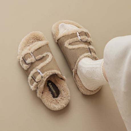 Soft Fleece Buckle Sandals｜ボアライニングバックルサンダル（2color）　 HG1010