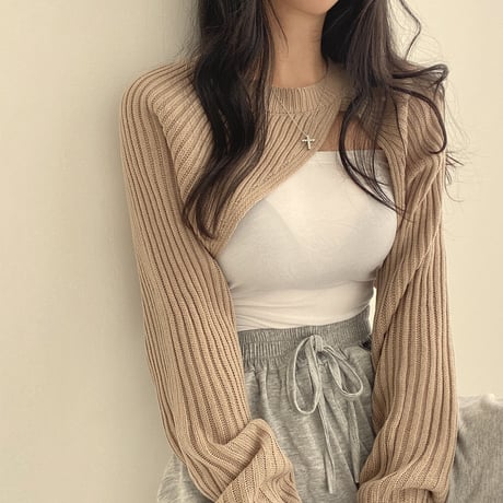 Twist Rib Knit Bolero｜ツイストリブニットボレロ（4color）　HB1083
