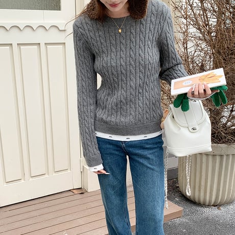 Soft Cable Layered Knit｜ソフトケーブルレイヤードニット（5color）　HB1009