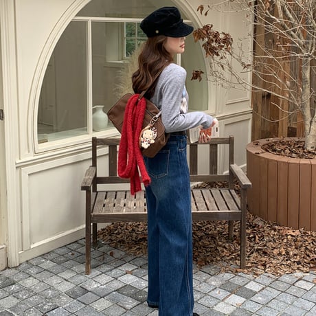 Warm Fleece Wide Denim Pants｜裏起毛ワイドデニムパンツ（4color）　HC1007