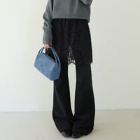 Lace Overlay Flare Pants｜レースレイヤードハイウエストフレアパンツ　HC1032