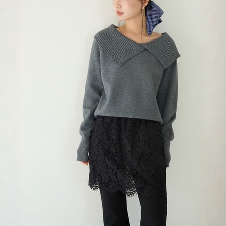 Lace Overlay Flare Pants｜レースレイヤードハイウエストフレアパンツ　HC1032