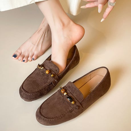 Beaded Suede Loafers｜ビーズ付きスエードローファー（2color）　 HG1014