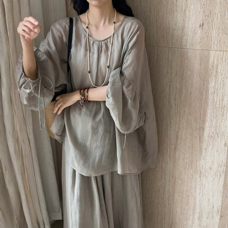soft linen blouse set｜ソフトリネンブラウスセットアップ（2color）　HF1021