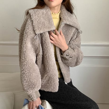 Shearling Short Jacket｜フェイクファーショートジャケット（3color）　 HA1059