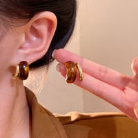 Amber Curve Earrings｜アンバーカーブピアス　HI1018