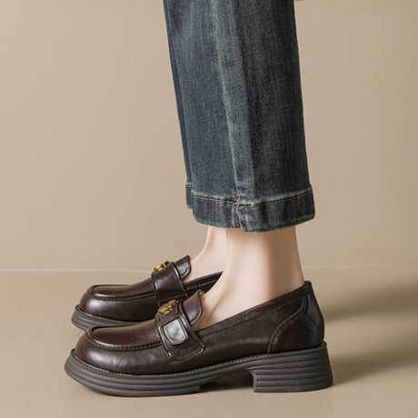 Flower Metal Chunky Loafer｜フラワーメタルチャンキーヒールローファー（2color）　 HG1002