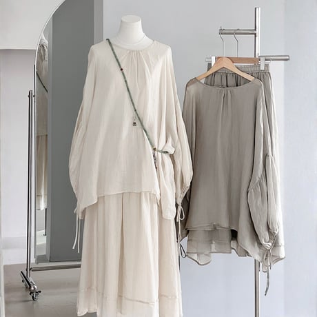 soft linen blouse set｜ソフトリネンブラウスセットアップ（2color）　HF1021