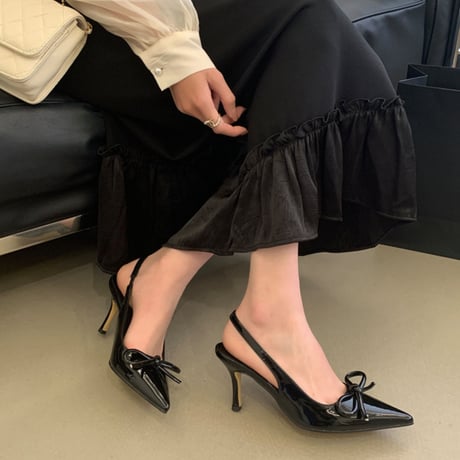 ribbon pointed slingback heel｜リボンポインテッドスリングバックヒール（2color）　HG1030