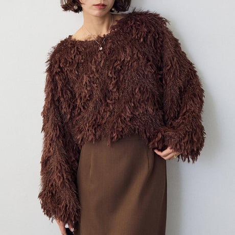 Feather Knit Top｜フェザーヤーンシャギーニットトップス（3color）　HB1067