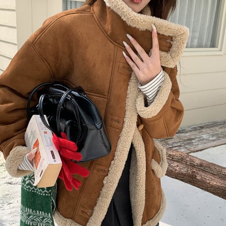 Soft Moka Faux-Fur Jacket｜ソフトモカフェイクファージャケット（2color）　HA1017
