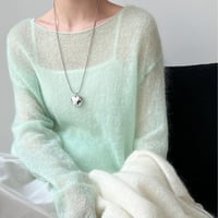 Sheer Mohair Knit｜シアーモヘアオフショルダールーズニット（6color）　HB1076