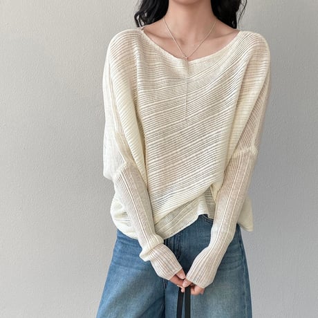 sheer loose rib knit｜シアールーズリブニット（7color）　HB1088
