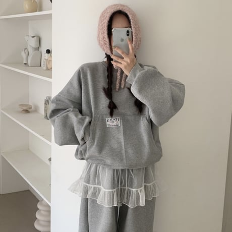 Frill Layer Sweat Set｜フリルレイヤードスウェットセット（2color）　HF1006
