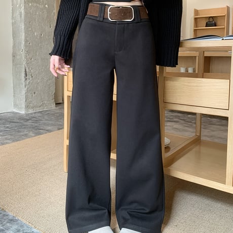 High Waist Straight Wide Pants｜ハイウエストストレートワイドパンツ（2color）　HC1026