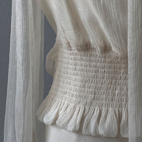 misty sheer ribbon blouse｜ミスティシアーリボンブラウス（2color）　HB1090