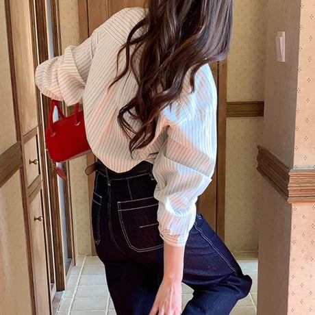 Airy Stripe Cotton Shirt｜エアリーストライプベーシックシャツ（3color）　HB1073