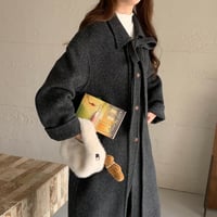 Ribbon Double Wool Coat｜リボンタイダブルウールコート（4color）　HA1004