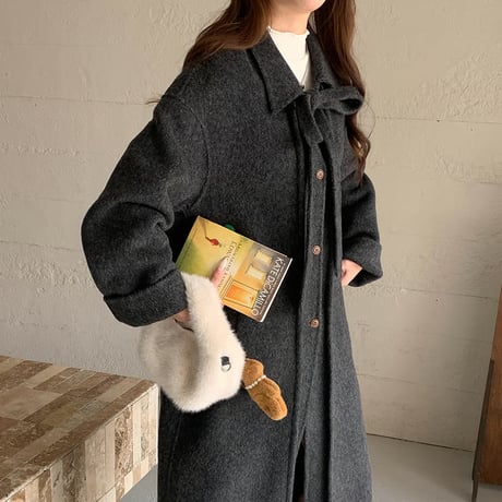 Ribbon Double Wool Coat｜リボンタイダブルウールコート（4color）　HA1004