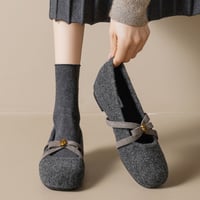 Warm Bow Mary Jane Shoes｜ウォームボウメリージェーンシューズ（2color）　 HG1007