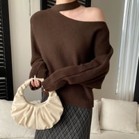 Waffle One-Shoulder Knit｜ワッフルワンショルダーニット（4color）　HB1033