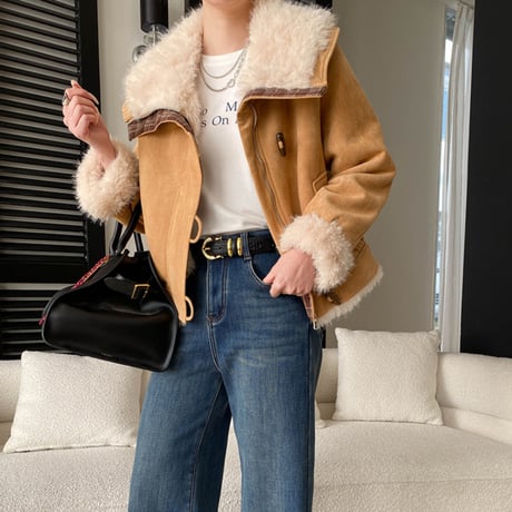 Faux Mouton Short Jacket｜フェイクムートンショートジャケット （2color）　 HA1038