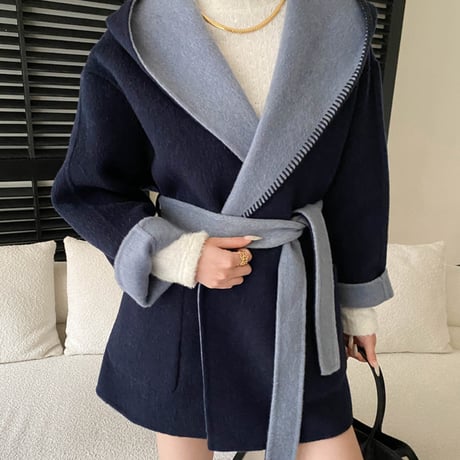 Layered Hood Wool Coat｜レイヤードフードウールミドルコート（5color）　 HA1048