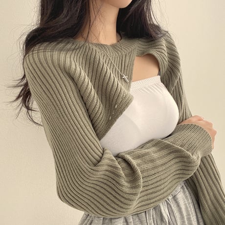 Twist Rib Knit Bolero｜ツイストリブニットボレロ（4color）　HB1083