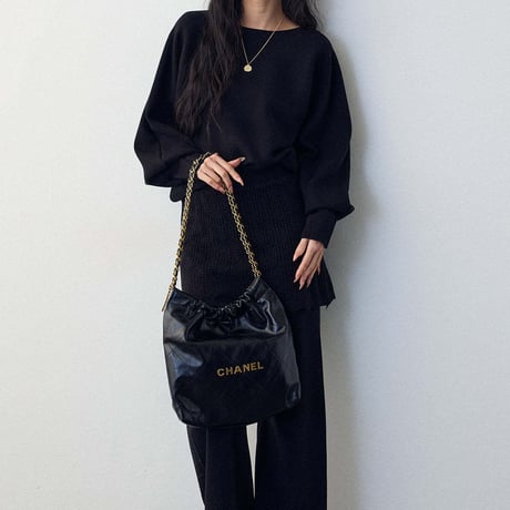 Layer Knit Set｜レイヤード風ニットセットアップ（3color）　HF1009