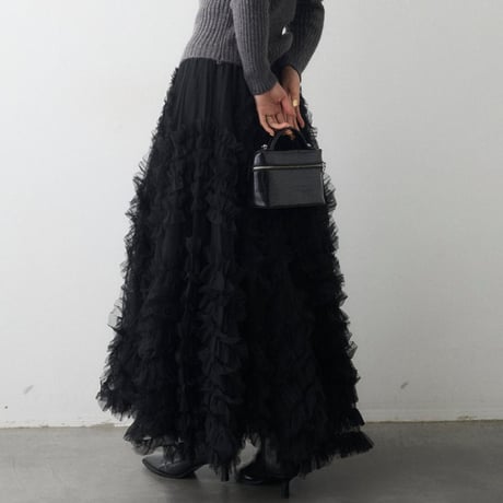 Soft Tulle Volume Skirt｜ソフトチュールフレアロングスカート（3color）　HD1021