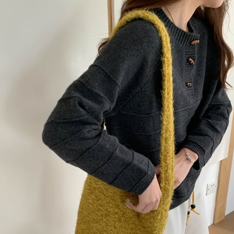 Soft Henley Neck Knit｜ソフトヘンリーネックニット（4color）　HB1013