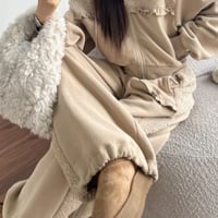Fleece Sweat Set｜フリルボア切替スウェットセット（2color）　HF1005