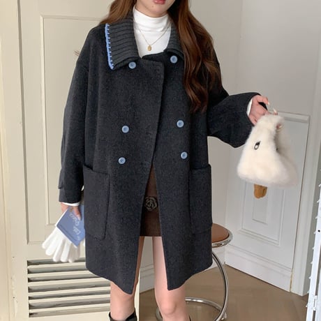 Soft Color Stitch Wool Coat｜ソフトカラーステッチウールコート（2color）　HA1013