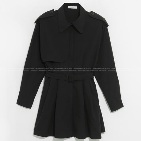 Trench Flare Mini Dress｜トレンチフレアミニワンピース（2color）　HE1010
