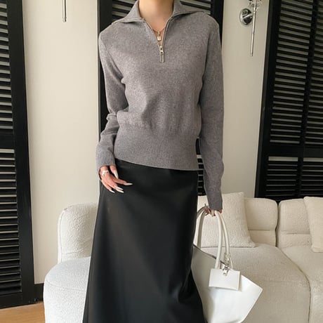 Half Zip Rib Knit｜ハーフジップリブニット（5color）　 HB1046
