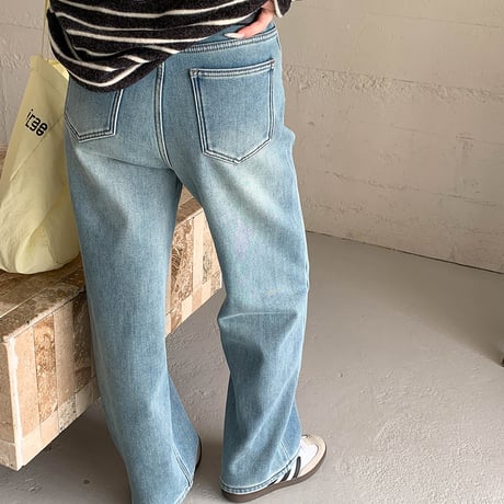 Cozy Wide Denim Pants｜フリースワイドデニム（2color）　HC1000