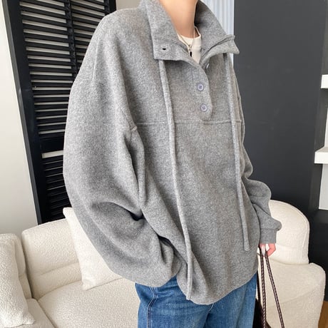 Button Highneck Pullover｜ ボタンハイネックプルオーバー （3color）　 HB1038