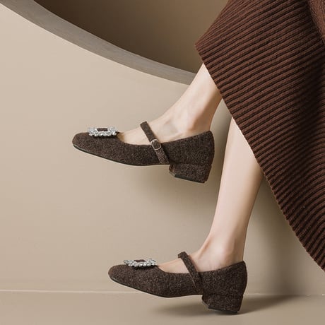 Jewel Mary Jane Shoes｜ビジューバックルメリージェーンシューズ（3color）　 HG1012