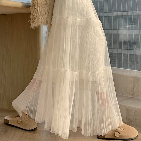 Lace Patchwork A-Line Long Skirt｜レースパッチワークAラインロングスカート　HD1018