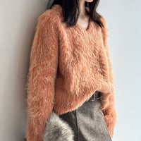 Soft Fluffy V Knit｜ソフトVネックニットトップス（2color）　HB1065