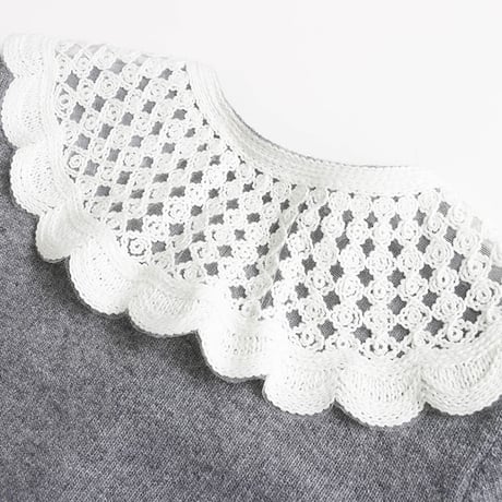 Lace Collar Knit Cardigan｜レースカラー付きニットカーディガン（3color）　HA1065