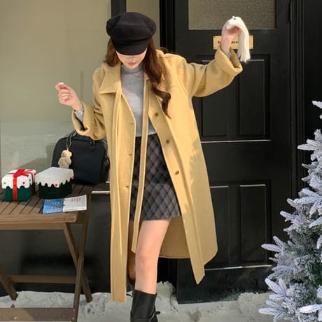 Ribbon Double Wool Coat｜リボンタイダブルウールコート（4color）　HA1004