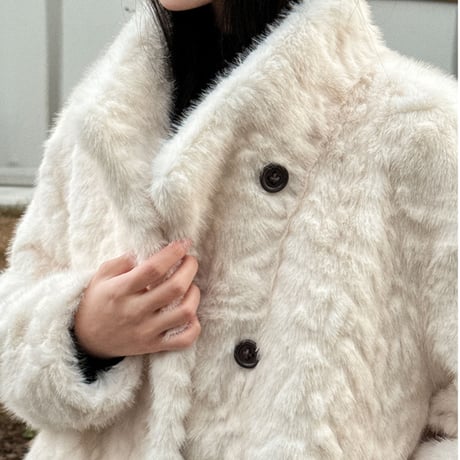Soft Faux Fur Stand Coat｜エレガントフェイクファーコート（2color）　 HA1060