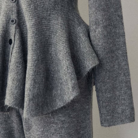 Knit Peplum Set｜フリルペプラムニットセットアップ（3color）　HF1010